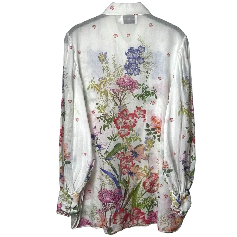Charo Ruiz Ibiza Aster Shirt Floral Lightweight Resort Travel Event Garden M